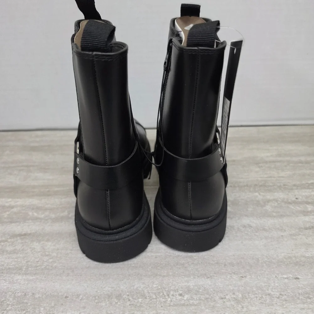 Art Class Crosby Kids‎ Black Harness Chelsea Boots Lug Sole Size 4 Girls shoes